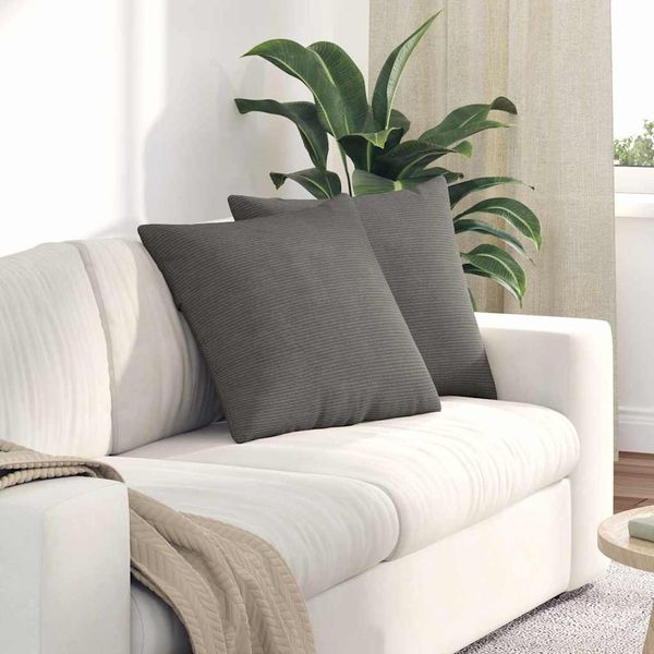 vidaXL Sofakissen 2 Stück Hellgrau 50 x 50 cm Cordstoff 42013989
