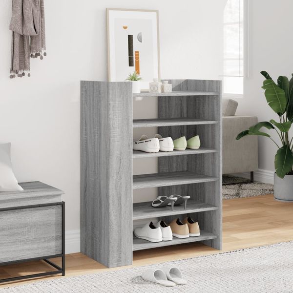 vidaXL Schuhschrank Grau Sonoma 74,5x37,5x100 cm Holzwerkstoff 848435