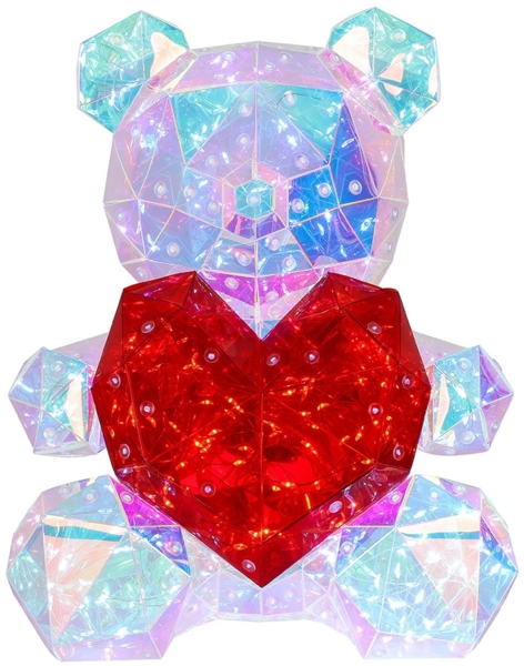 LED Dekoleuchte, Tischlampe, Kristalloptik Bär, H 30 cm