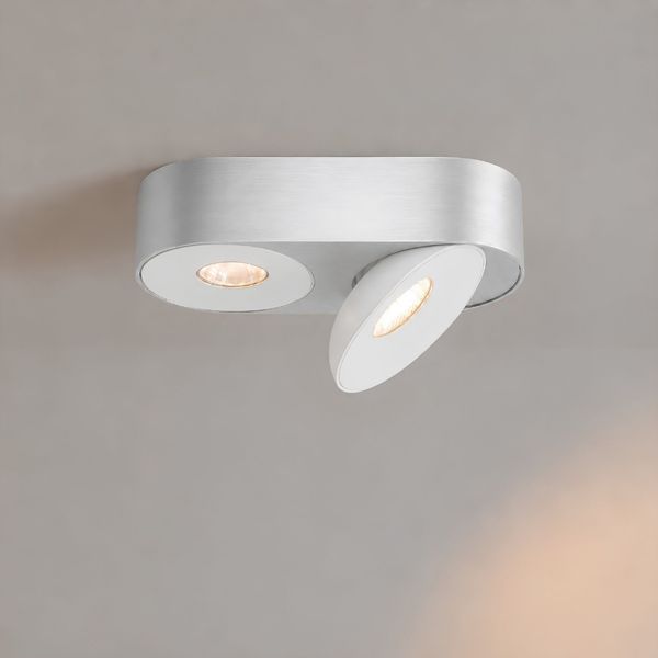 s.luce Santa Duo LED-Aufbaustrahler schwenkbar & dimmbar Aluminium, Weiß