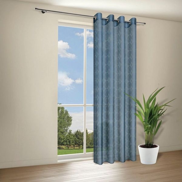 Gerster Gardine Debby (1 St), Ösen, halbtransparent, Wirkware, Ausbrenner Ösenschal "Debby" mit Ornamenten