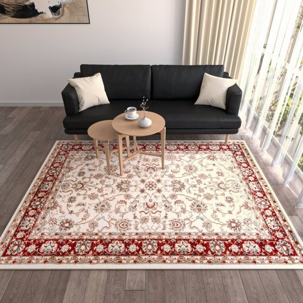 Mazovia Orientteppich Oriente Teppich - Traditioneller Teppich Orient Rot Creme, 60 x 100 cm, Geeignet für Fußbodenheizung, Pflegeleicht, Wohnzimmerteppich Bild 3