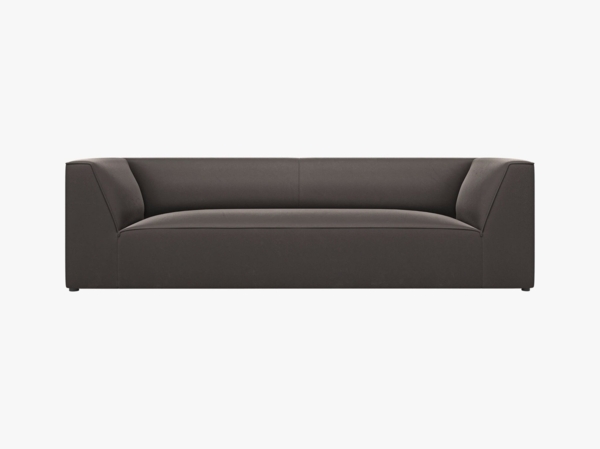 Micadoni Sofa Ruby 3-Sitzer Samt Salvador Dunkelgrau