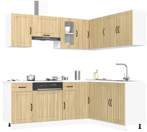 vidaXL 11-tlg. Küchenschrank-Set Lucca Sonoma-Eiche Holzwerkstoff 3314954