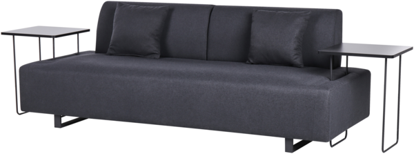 3-Sitzer-Sofa mit Beistelltischen schwarz SOKNA