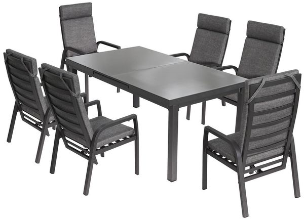 Chicago 3 Gartenmöbel Set, Aluminium, für 6 Personen