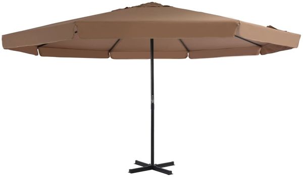 vidaXL Sonnenschirm mit Aluminium-Mast 500 cm Taupe 44475