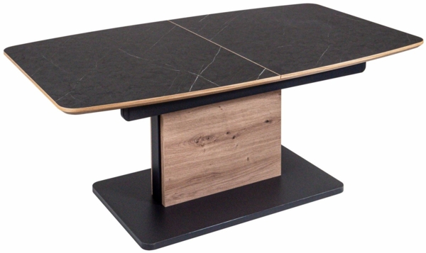Couchtisch höhenverstellbar und ausziehbar Cori 120x56x70 HPL Nero
