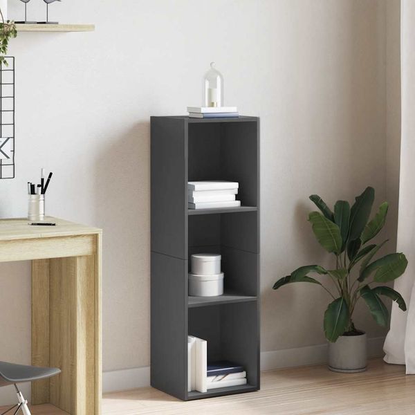 vidaXL Bücherregal/TV-Schrank Hochglanz-Grau 36x30x114cm Holzwerkstoff 800143