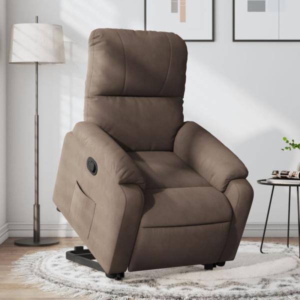 vidaXL Relaxsessel mit Aufstehhilfe Braun Mikrofasergewebe 3204928