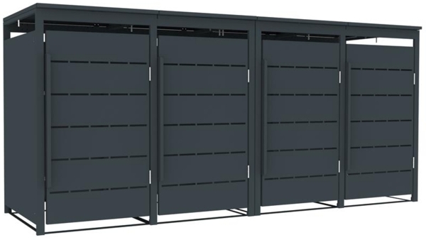 Mülltonnenbox Müllbox Mülltonnenverkleidung 4 Türen Anthrazit Box Soft-Close