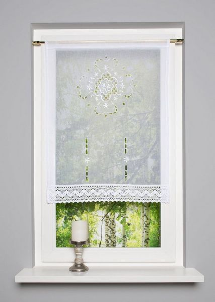 HOME WOHNIDEEN Scheibengardine ALEGRA (1 St), Stangendurchzug, halbtransparent