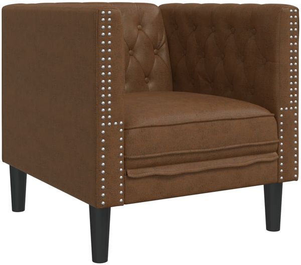 vidaXL 3-tlg. Chesterfield-Sofa-Set Braun Kunstleder Wildleder-Optik 3209290 Bild 6