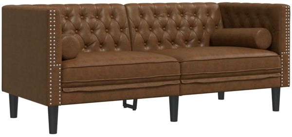 vidaXL 3-tlg. Chesterfield-Sofa-Set Braun Kunstleder Wildleder-Optik 3209290 Bild 5