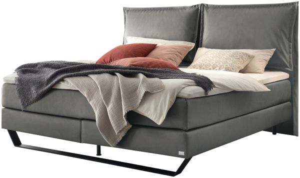 Celina Boxspringbett schwarz Polyester 203cm x 192cm x 128cm