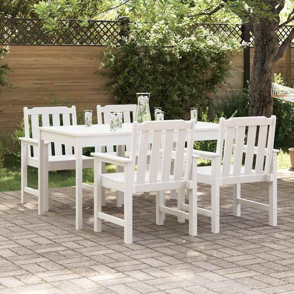 vidaXL Gartenstuhl 4 pcs Weiß 65,5 x 59 x 88 cm Polyethylen 3335795