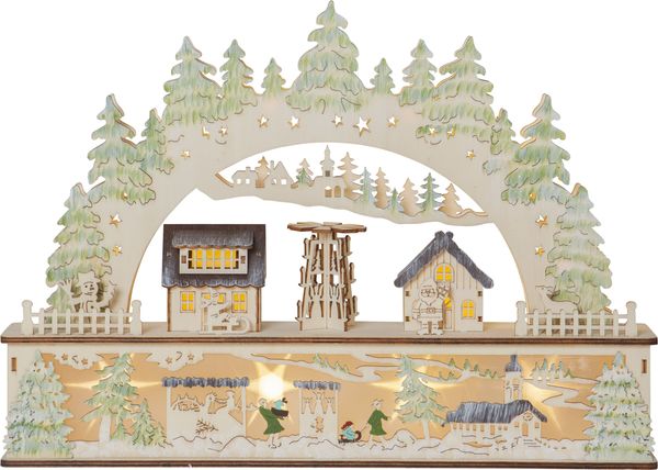 Schwibbogen Bamberg Holz LED Timer warmweiß B 45cm