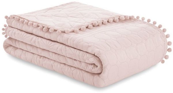 AmeliaHome Tagesdecke Tagesdecke Bettüberwurf Allzweckdecke Wohndecke mit Pompons, Ultrasonic Steppung