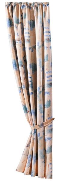 Weckbrodt Vorhang Matteo (1 St), Kräuselband, halbtransparent, Satin, bedruckt, leichte Qualität, mit Raffhalter, Gardine, Store