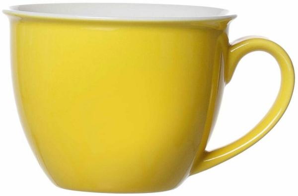 Ritzenhoff & Breker Doppio Jumbo Obere, Obertasse, Ober Tasse, Geschirr, Porzellan, Sonnengelb, 350 ml, 565027