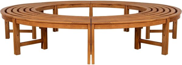TPFGarden Baumbank Nelly (Runde Baumbank aus massivem, wetterfestem Teakholz), Maße (TxBxH): 45 x 250 x 45cm - Farbe: braun