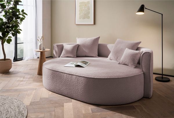 LeGer Home by Lena Gercke 2,5-Sitzer ISALIE, rundes Loungesofa, mit Kissen, perfekt gepolstert, moderne Stoffe, mit 4 Zierkissen, extra große Sitzfläche