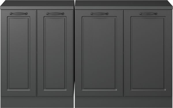 Dachschrägenschrank-Set Rion Anthrazit Landhaus 140 cm 2er Set Schrankkorpuss 60 cm Tiefe Vicco Bild 4