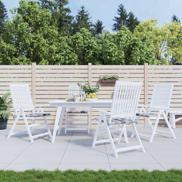 vidaXL Gartenstuhl-Kissen 4 Stk. Grau Karomuster 50x50x3 cm 314072