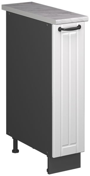 Apothekerschrank Fame-Line Weiß Landhaus/Anthrazit 20 cm, AP Marmor Vicco