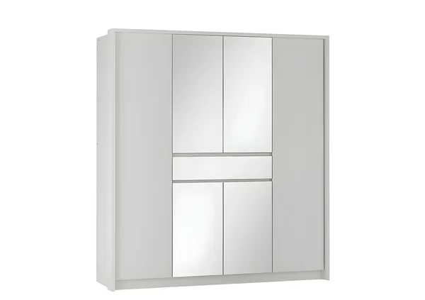 Vente-unique - ZADIA Wardrobe and walk-in wardrobe Holz, Platte Weiß - B 65 cm x H 217 cm x L 200 cm