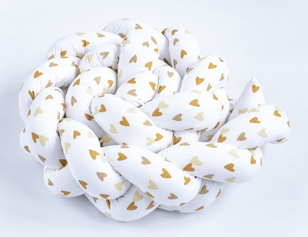 Loolay Nestchenschlange Geflochtenes Kissen Zierkissen Dekokissen Bettumrandung HERZ Beige, (Zugluftstopper Zugluft Schlange Wickeltischumrandung Babybett Kinderzimmer Schutz, Wohndeko Bettschlange 100 150 200 300 400 cm & Länge auf Anfrage), Zugluftst...