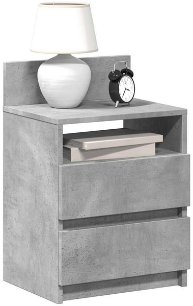 vidaXL Nachttische 2 Stk. mit 2 Schubladen Betongrau 40x33x60 cm 858567
