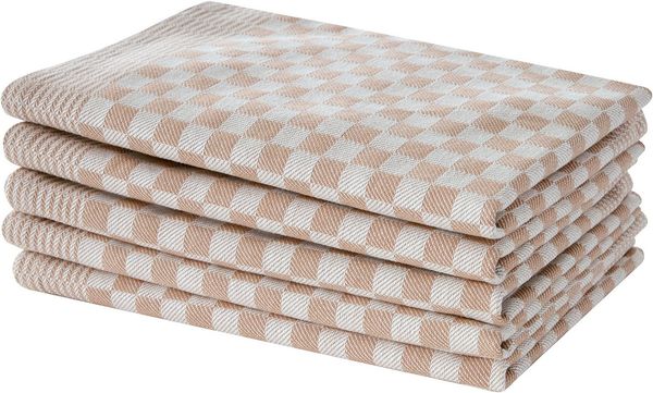 OTTO home Geschirrtuch Keersten, (Set, 5-tlg, 5er Set), Grubentuch, 100 % Baumwolle, 5er-Set, 70 × 50 cm, Premium