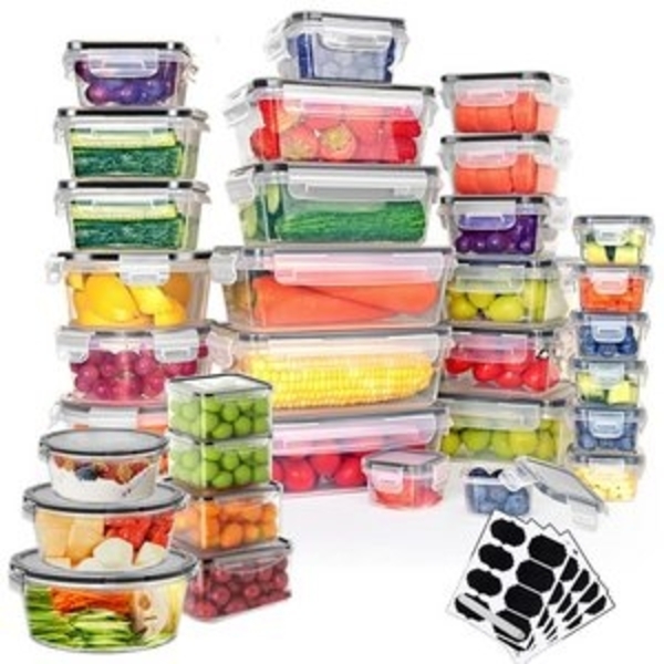 SURFOU Frischhaltedose 34er Dosen Set mit Deckel Vorratsdosen Aufbewahrungbox, Aufbewahrungsbox mit Deckel Küche Food Container Brotdosen Set Bild 6