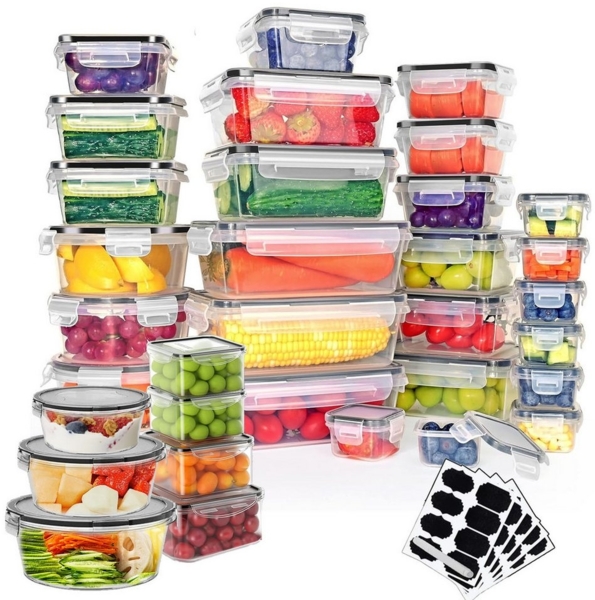 SURFOU Frischhaltedose 34er Dosen Set mit Deckel Vorratsdosen Aufbewahrungbox, Aufbewahrungsbox mit Deckel Küche Food Container Brotdosen Set Bild 5