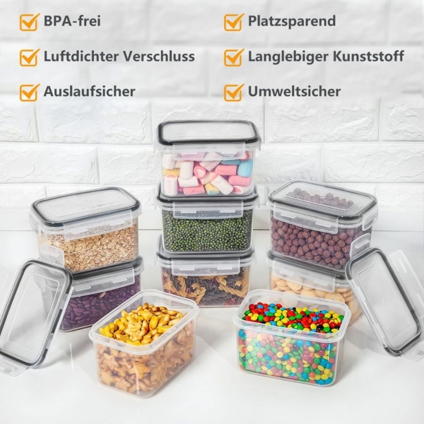 SURFOU Frischhaltedose 34er Dosen Set mit Deckel Vorratsdosen Aufbewahrungbox, Aufbewahrungsbox mit Deckel Küche Food Container Brotdosen Set Bild 3