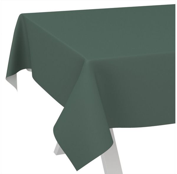 ANRO Tischdecke Wachstuchtischdecke abwaschbar UNI auch als Gartentischdecke (Einzelstück 1-tlg), wasserabweisend pflegeleicht Textil-Optik Grün 100x140cm