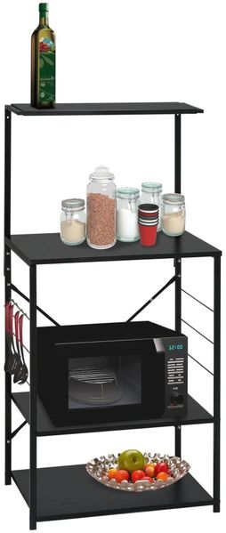 vidaXL Mikrowellenregal Schwarz 60x39,6x123 cm Holzwerkstoff 288238