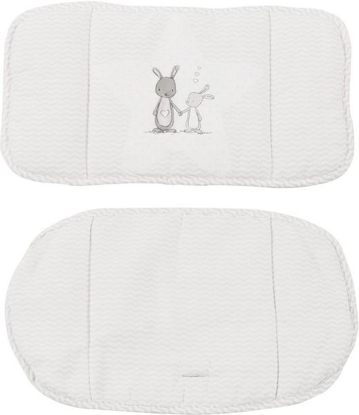 roba Sitzverkleinerer 'Fox & Bunny' - 2-teiliges Sitzkissen für Treppenhochstühle - Weiß