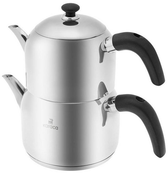 Karaca Teekanne Karaca Edge Mini Edelstahl-Teekannen-Set, 2.1L, Induktionsgeeignet