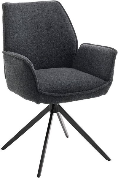 Musterring Esszimmerstuhl Tiama (Set, 2 St), Stativgestell aus Eisen schwarz, 180° drehbar, Stoff Cord oder Bouclé