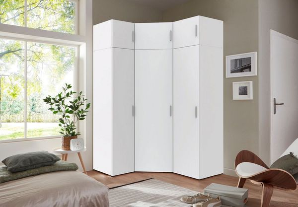 Wimex Schranksystem Münster (Spar-Set, 6tlg: Eckschrank+ 2 Schränke 40cm und 50cm breit+ 3 Aufsatzmodule) Mehrzweckschrank