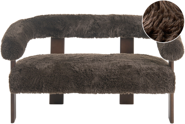 Sofa 2-Sitzer ILBRO Webpelz Dunkelbraun