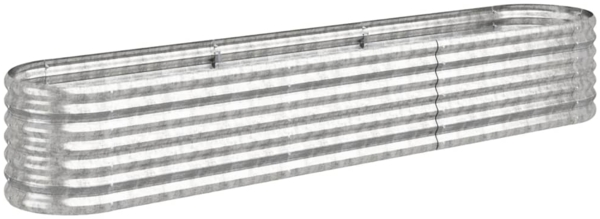 vidaXL Hochbeet Verzinkter Stahl 224x40x36 cm Silbern 318877