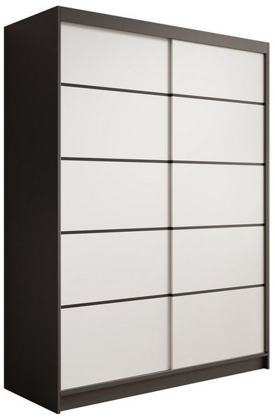 MOEBLO Schiebetürenschrank SANTINA 150 (Modern, Platzsparend, Viel Stauraum für Schlafzimmer, Schwebetürenschrank 2-türig Schrank Garderobe Schiebtüren) (BxHxT): 150x200x58cm