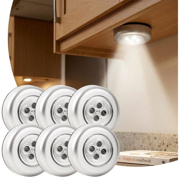 shop'n smile ideoon LED Unterbauleuchte mit Touch-Control, batteriebetriebene Schrankleuchten, selbstklebend - kabellose Push-Lights für Schränke