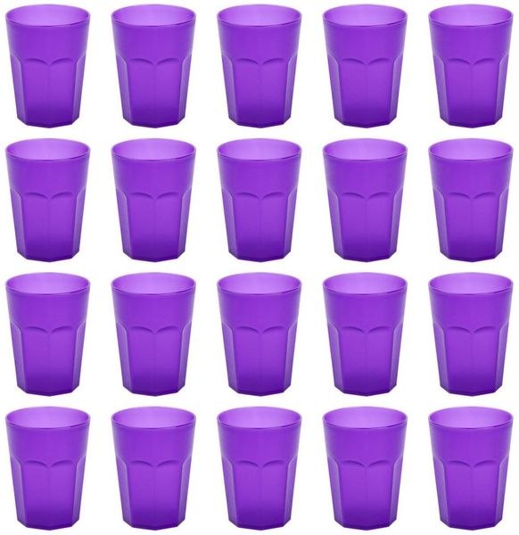 Engelland Becher Plastikbecher in modernen Neonfarben, Mehrweg, 20-tlg, Kunststoff, spülmaschinengeeignet, bruchfest, wiederverwendbar, 250 ml, 0,25 Liter