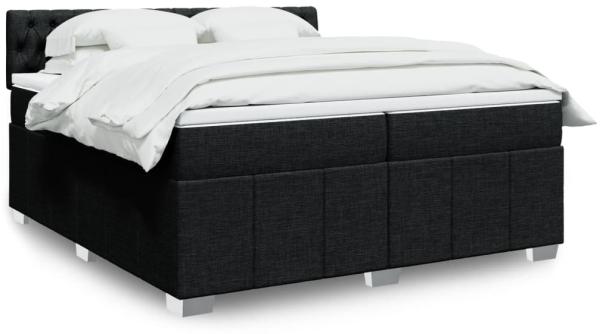 vidaXL Boxspringbett mit Matratze Schwarz 200x200 cm Stoff 3287184