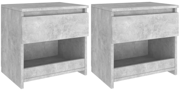 vidaXL Nachttische 2 Stk. Betongrau 40x30x39 cm Holzwerkstoff 803452
