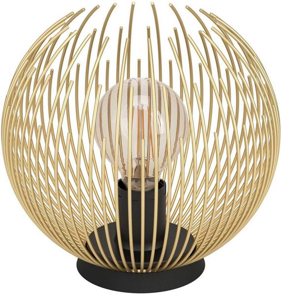 Eglo 900168 Tischleuchte VENEZUELA E27 1X40W Stahl schwarz, gold H:22. 5cm Ø23. 5cm mit Kabelschalter